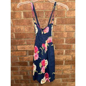 Abercrombie & Fitch Womens Small Blue Floral Sleeveless Halter Mini Sundress